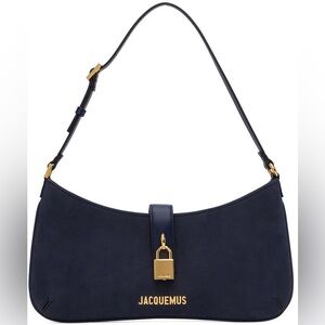 Jacquemus Navy Le Raphia 'Le Bisou Cadenas' Bag